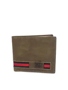 WENZEST Men Khaki Solid Two Fold Wallet