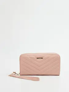 Ginger by Lifestyle Women Pink Solid Zip Around Wallet