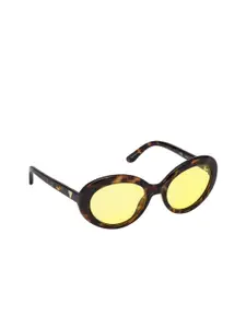 GUESS Women Yellow Lens Oval Sunglasses