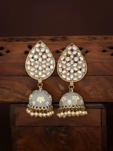 Sukkhi Grey Contemporary Jhumkas