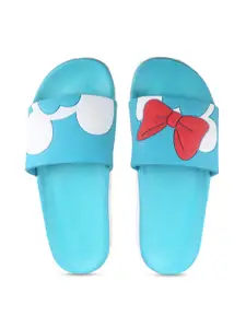 Pampy Angel Women Blue & Red Minnie Mouse Printed Sliders