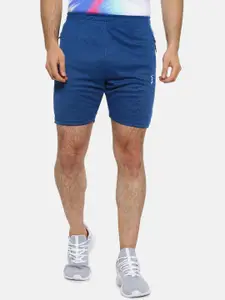 Campus Sutra Men Blue Solid Regular Fit Sports Shorts