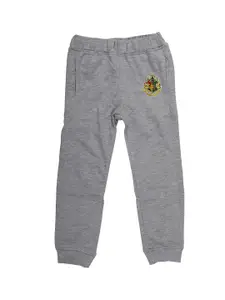 Harry Potter Boys Grey Solid Straight-Fit Joggers