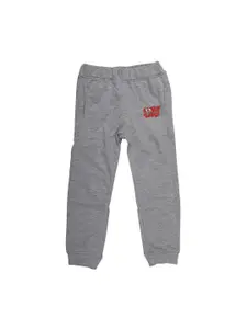Looney Tunes Boys Grey Solid Straight-Fit Joggers