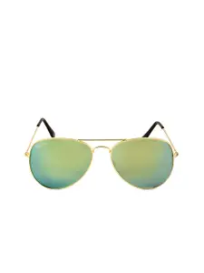 ROYAL SON Men Aviator Sunglasses Green Mirrored Lens RS008AV-R1