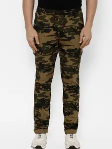 SAPPER Men Beige & Black Slim Fit Camouflage Printed Joggers