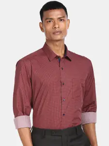 Arrow Men Red Slim Fit Printed Cotton Formal Shirt