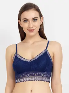 Lebami Blue Lace Non-Wired Lightly Padded Bralette Bra 622 Navy_30A-Blue