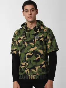 Peter England Casuals Men Olive Green Printed Sweatshirt