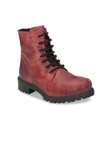 Carlo romano women leather high-top flat boots