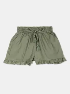 Cherokee Girls Olive Green Solid Regular Shorts