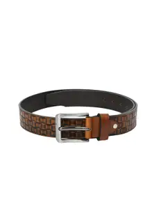 Kastner Kastner Men Brown Textured Leather Belt