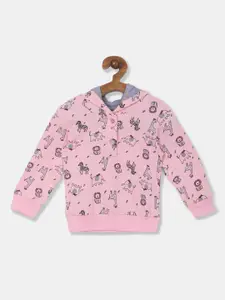 Donuts Girls Pink Printed Hooded Sweatshirt