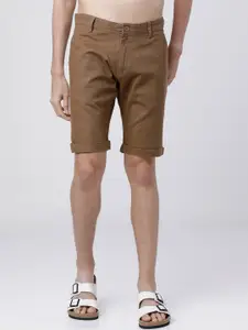 HIGHLANDER Men Brown Solid Slim Fit Regular Shorts