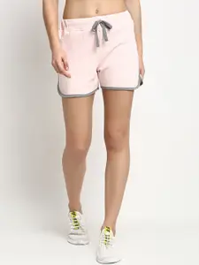 Rute Women Pink Solid Slim Fit Sports Shorts