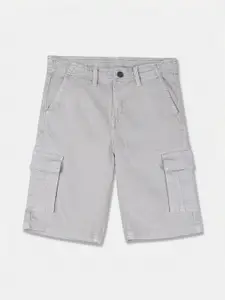 Cherokee Boys Grey Solid Regular Fit Cargo Shorts