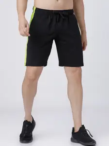 HIGHLANDER Men Black Solid Slim Fit Sports Shorts