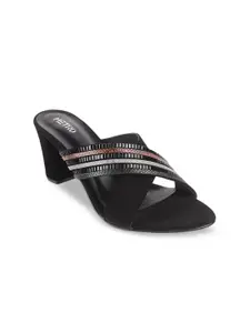 Metro Women Black Embellished Sandals