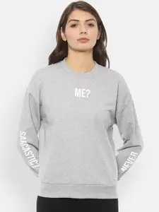 Van Heusen Woman Women Grey Solid Sweatshirt