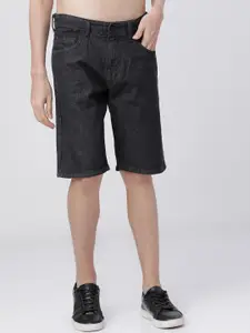 HIGHLANDER Men Black Solid Slim Fit Regular Shorts