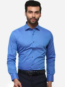 Greenfibre Men Blue Slim Fit Solid Formal Shirt