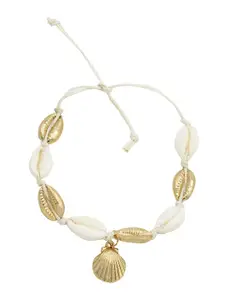 JOKER & WITCH Gold-Plated White Shell-Beaded Bracelet & Anklet