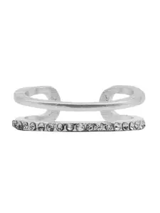 JOKER & WITCH Women Silver-Plated Rhinestone-Studded Finger Ring