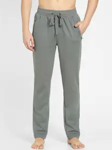 Jockey Combed Cotton Rich Pique Slim Fit Trackpant with Side Zipper Pockets-AM44