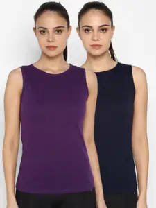 appulse Women Pack Of 2 Solid Round Neck T-shirts