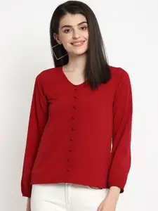 Thread muster Women Red Shirt Style Top