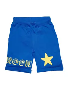 KiddoPanti Boys Blue Printed Regular Fit Regular Shorts
