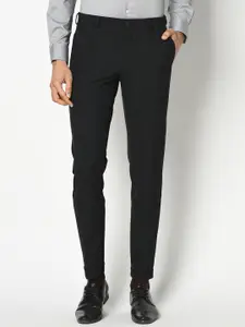 Blackberrys Men Black Phoenix Skinny Fit Checked Formal Trousers
