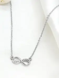 Joker & Witch Rhinestones Studded Infinity Silver Necklace