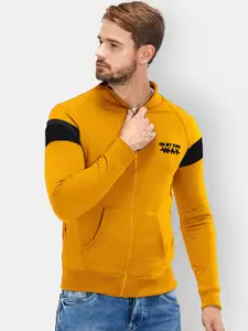 Maniac Men Yellow Solid Sweatshirt