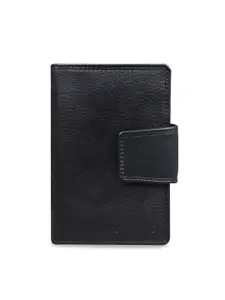 CALFNERO Women Black Solid Leather Two Fold Wallet