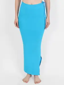 Beau Design Women Turquoise Blue Solid Saree Shapewear