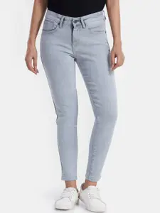 Pepe Jeans Women Grey Slim Fit Mid-Rise Clean Look Jeans