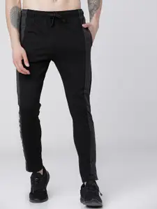HIGHLANDER Men Black & White Solid Slim-Fit Track Pants