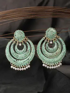 ANIKAS CREATION Sea Green Contemporary Chandbalis
