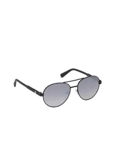 Guess Men Grey Lens & Black UV Protected Aviator Sunglasses GU6951 57 02C