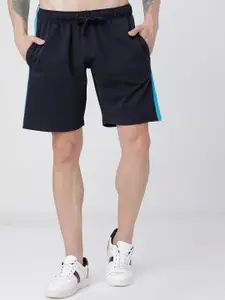 HIGHLANDER Men Navy Blue Solid Slim Fit Regular Shorts