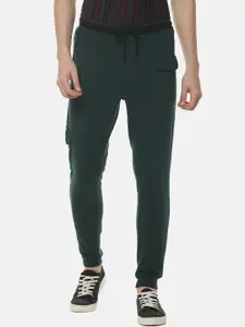Campus Sutra Campus Sutra Men Green Solid Straight-Fit Joggers