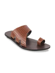 Mochi Men Brown Leather Comfort Sandals