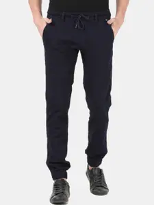 Llak Jeans Men Navy Blue Jogger Mid-Rise Clean Look Stretchable Jeans