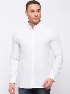 Status Quo Men White Slim Fit Solid Casual Shirt