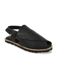 Tiber Taber Boys Black Solid Shoe-Style Sandals