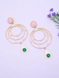 Golden Peacock Gold-Toned Handcrafted Contemporary Drop Earrings