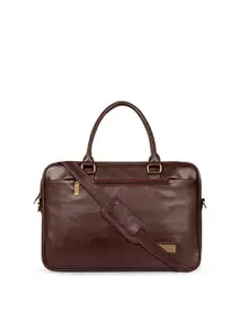 THE CLOWNFISH Unisex Brown Solid Laptop Bag