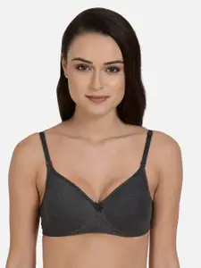 mod & shy Black Solid Non-Wired Lightly Padded Everyday Bra MS187M