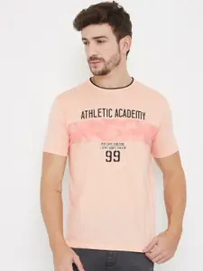 NEVA Men Pink Printed Round Neck T-shirt